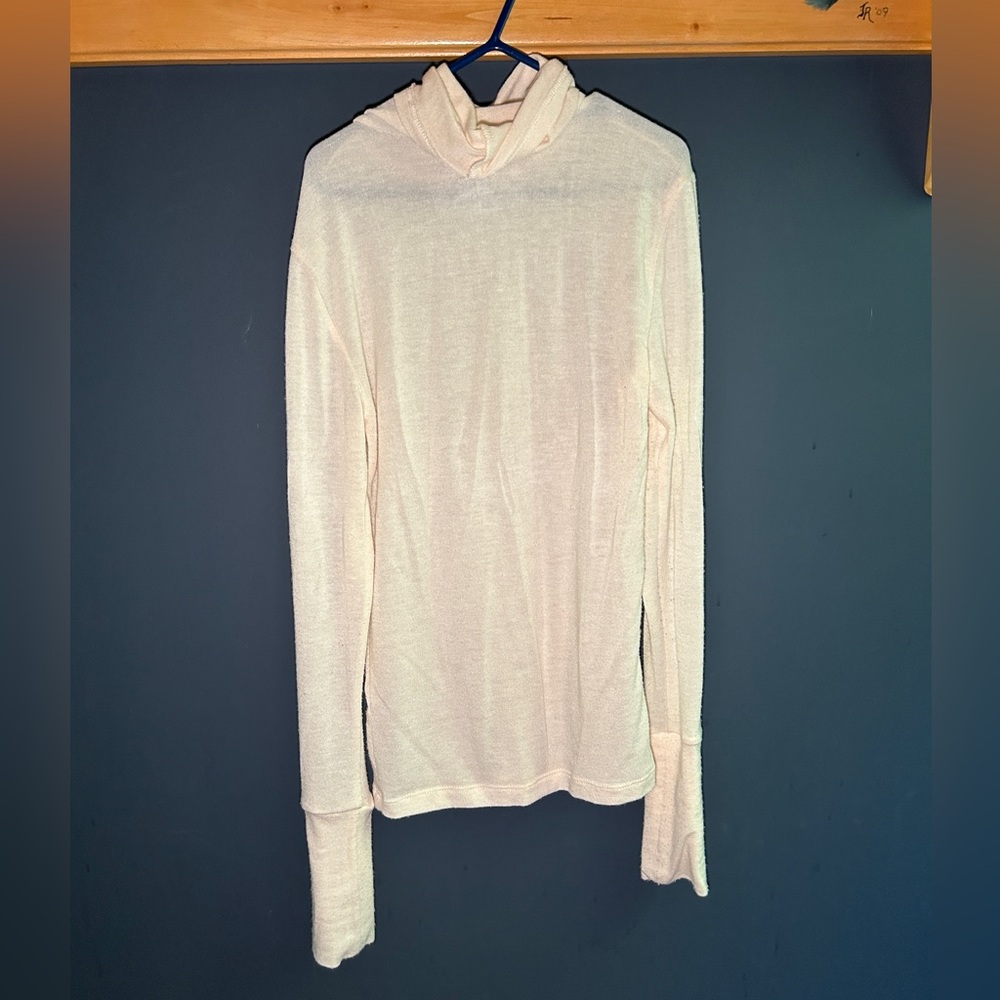 Free People Cream Lightweight Long-Sleeve Intimate Tee